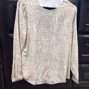 Elegant Cream Patterned Women's Top